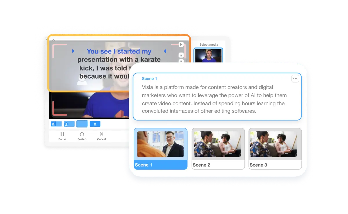 Beyond a customer success video creator: Visla’s all-in-one solution for case study videos, testimonial videos, product demo videos, and more.